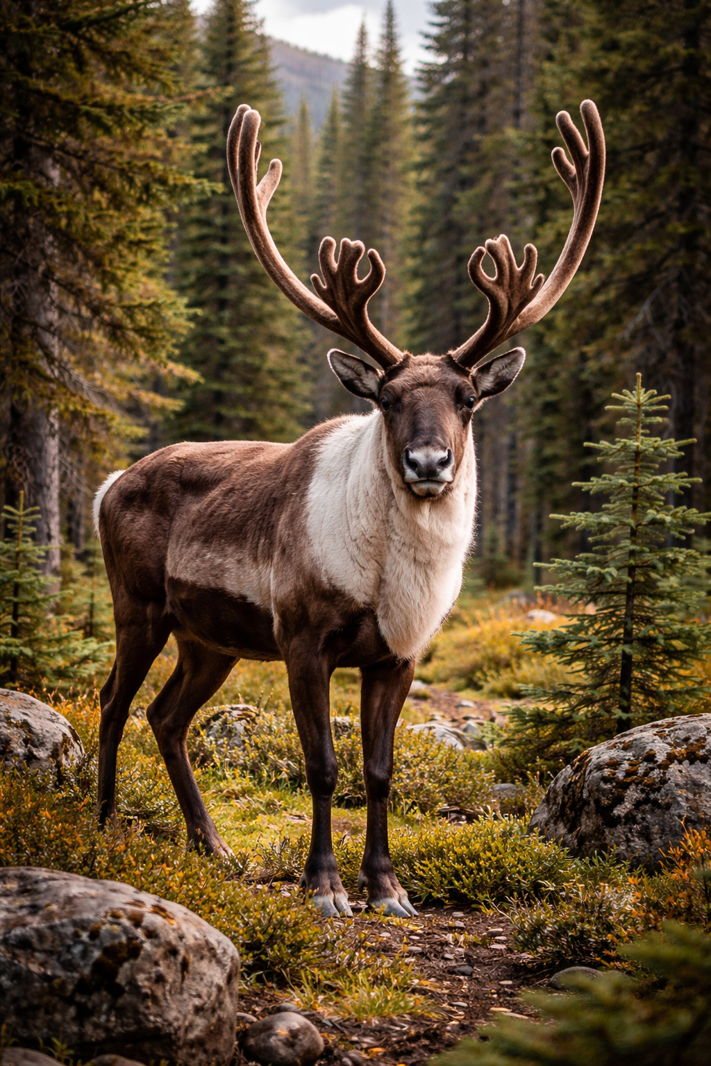 A woodland caribou in a northern Idaho forest.
